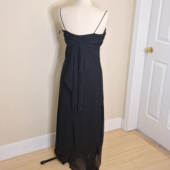 Alyn Paige vintage 90's black spagetti strap maxi formal/prom dress SZ 6 - Picture 3 of 9